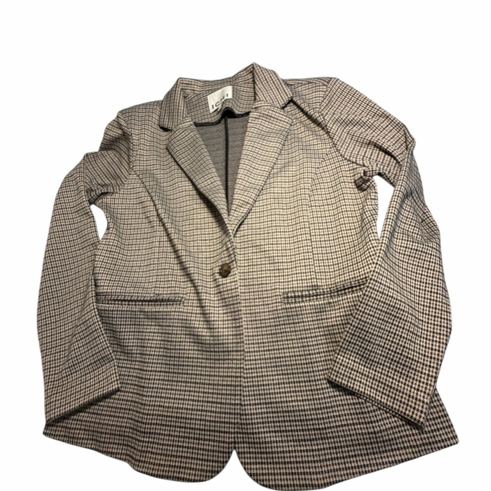 ICHI Women's Classic Brown and Tan Houndstooth Blazer XXL - Picture 7 of 16